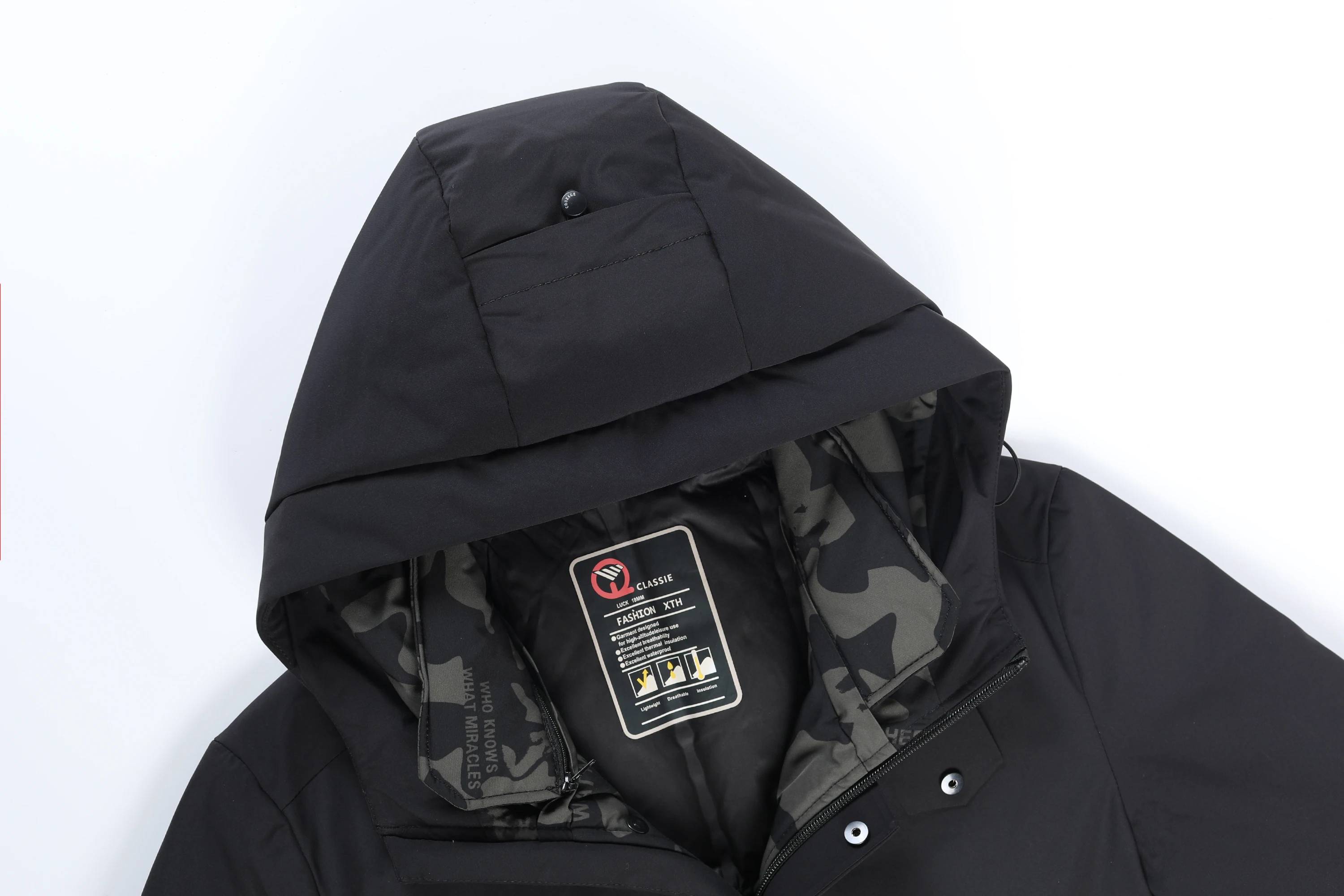 2019 новый зимний пуховик Модный повседневный черный с капюшоном средней и длинной