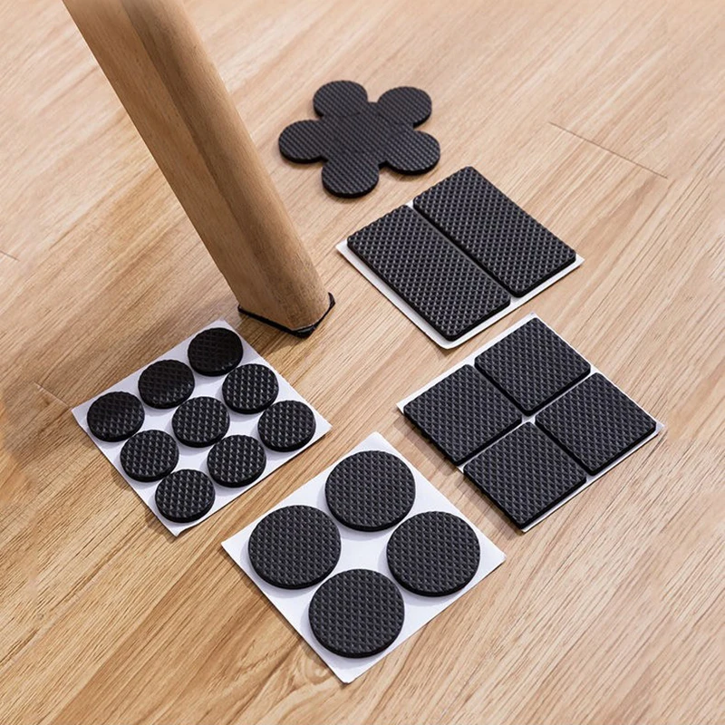 

96pcs Self Adhesive Furniture Leg Pad Anti Slip Stools Table Foot Cap Cover Anti Scratch EVA Felt Rug Chair Mat Floor Protector