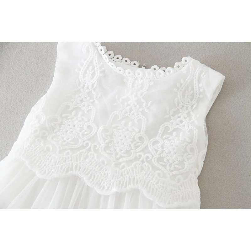 Кружевное платье для девочек с коротким рукавом вышивкой|Платья| |