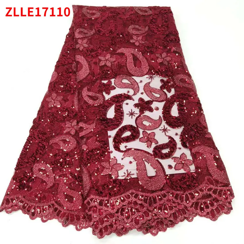 

New Design Nigerian ​African Tulle Net Lace Shining ​French Dress Fabric For Sewing Clothes ZLLE17110