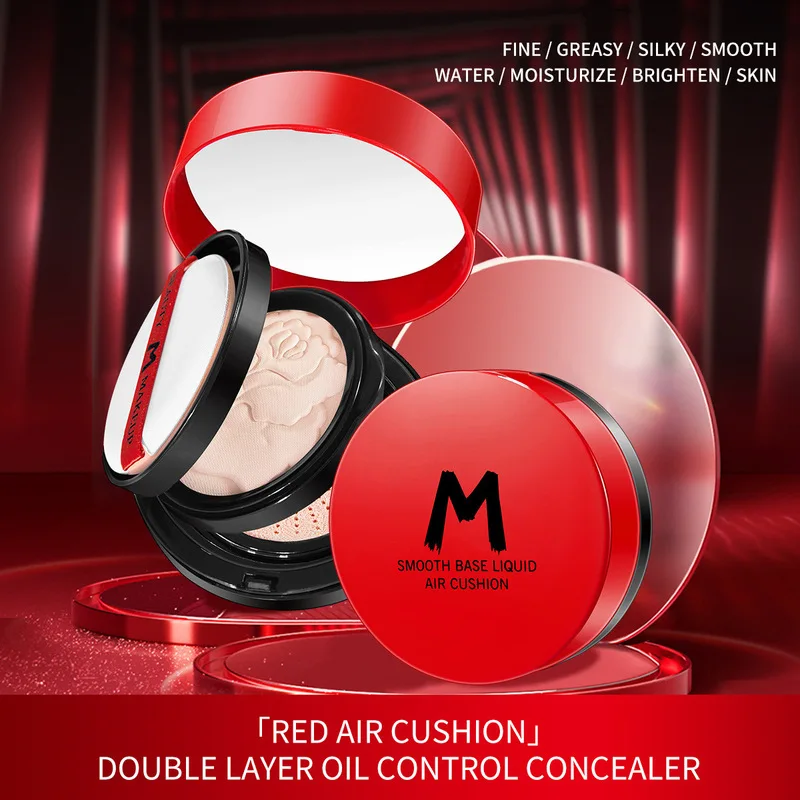 

2 In 1 BB Cream Foundation Cream for Face Makeup Concealer Cushion for Face Base Cream with Whitening Pressed Loose Powder Set