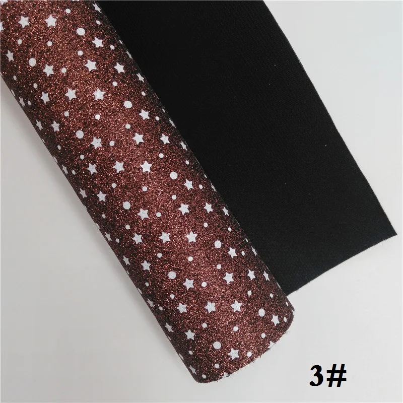 3 Glitterwishcome 21X29 см A4 Размер звезды блеск с принтом ткани, блестящие кожаные листы, кожа ткань винил для бантов, GM485A - Цвет: 3