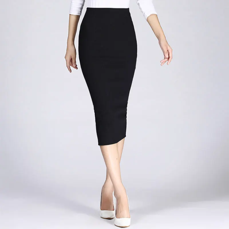 Модные женские Облегающие юбки карандаш офисные однотонные облегающие