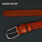 Мужской ремень из натуральной коровьей кожи для мужчин роскошный ремешок под крокодила Новая мода классический винтажный дизайн ремень с пряжкой высокого качества