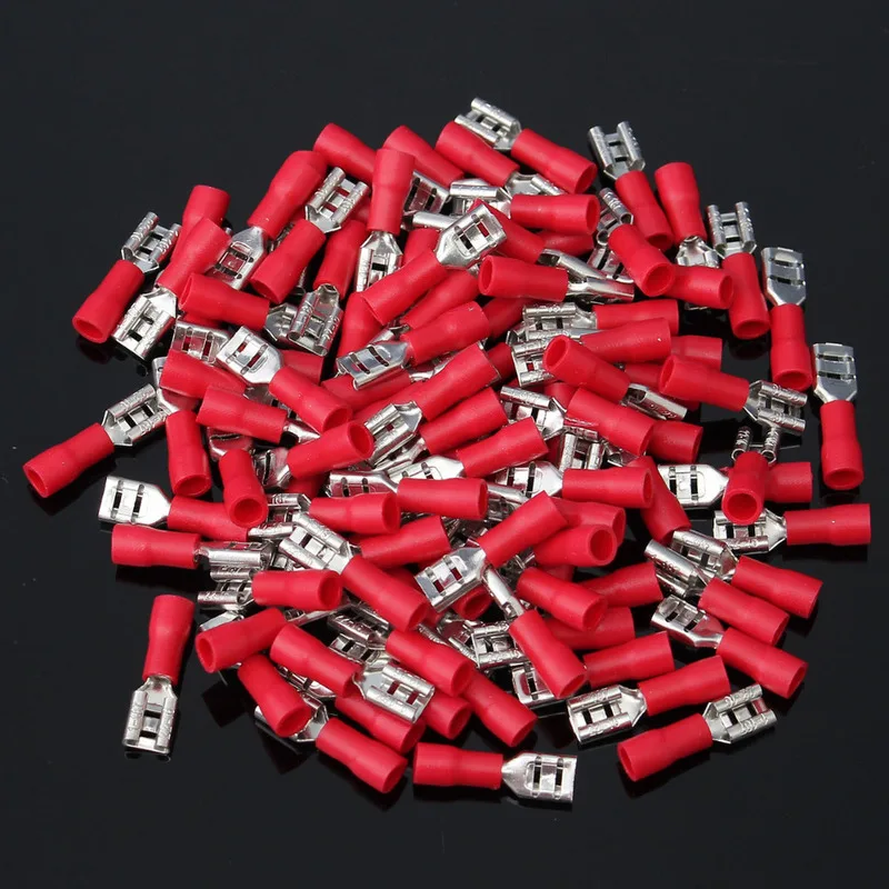 20/50/100PCS 4.8mm/10Amp Insulated Cable Connector Electrical Wire Assorted Crimp Spade Butt Ring Terminals Kit | Обустройство дома