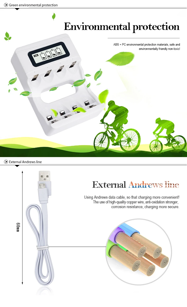 PALO USB зарядное устройство для AA AAA 3A 1,2 в Ni-MH Ni-Cd аккумуляторы ЖК-экран Смарт зарядное устройство Быстрая зарядка
