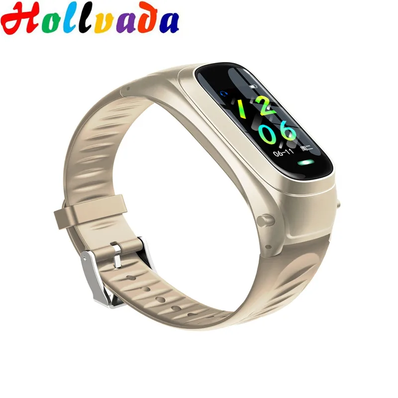 Gold B9 новейшие смарт-наушники, часы, отвечающие на звонки, IP67, водонепроницаемые, измерение кровяного давления для Android iOS, умный Браслет - Цвет: Gold
