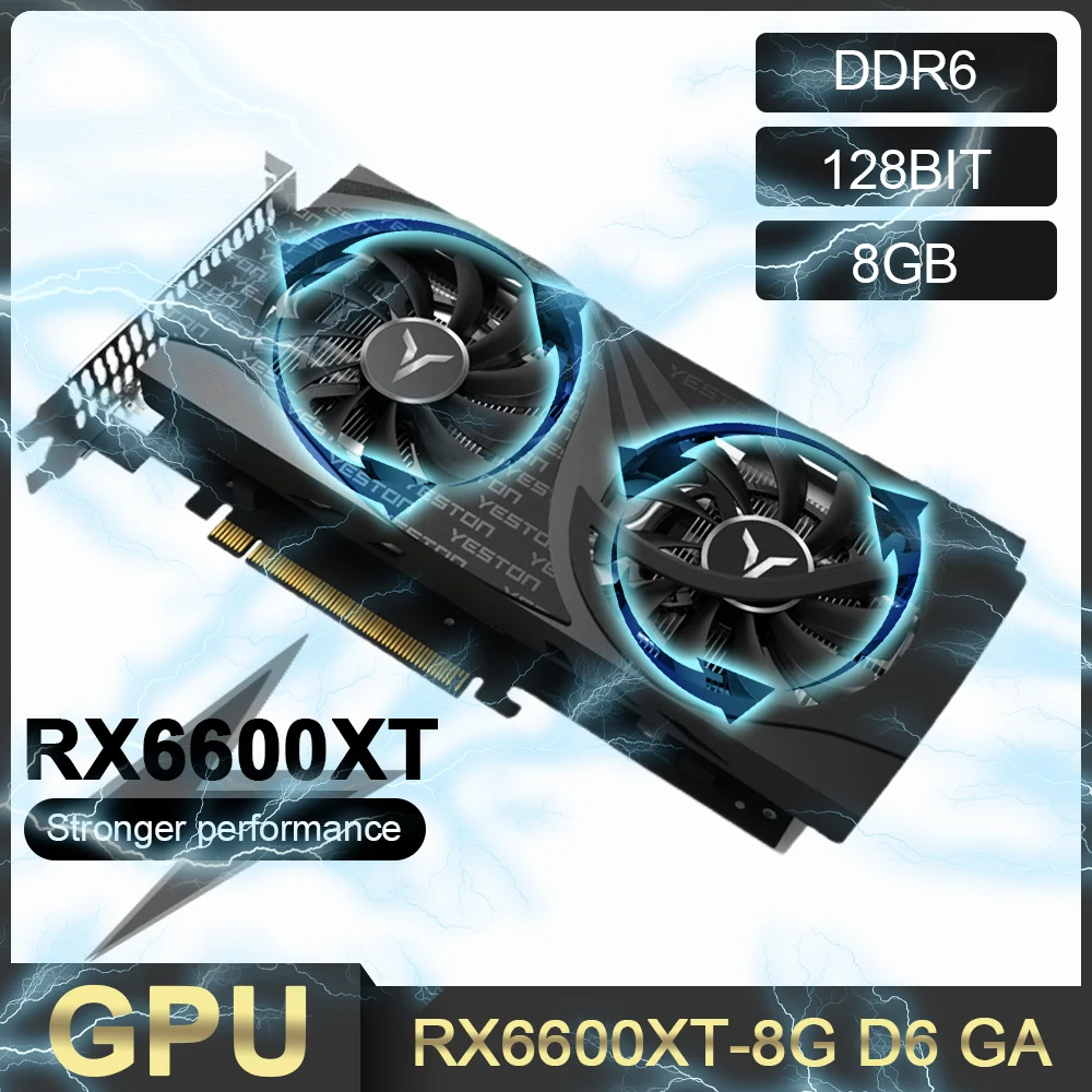 Игровая видеокарта Yeston RX6600XT 8 ГБ D6 GA GDDR6 4 0 бит 7 нм PCI-Express X DP + совместимая с HDMI