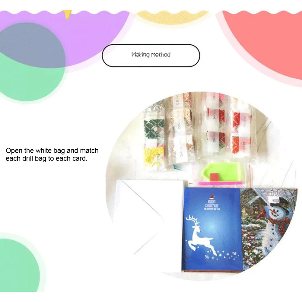 Горячая продажа DIY бриллиантовый рисунок Рождество Набор открыток новый год