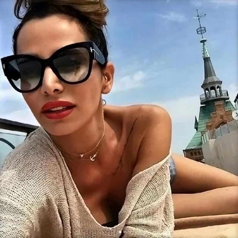 

2021NEW 2021 Cat Eye Sunglasses Women New Fashion Brand Designer Sunglasses Women Big Black oversized Sun Glasses Lunette De