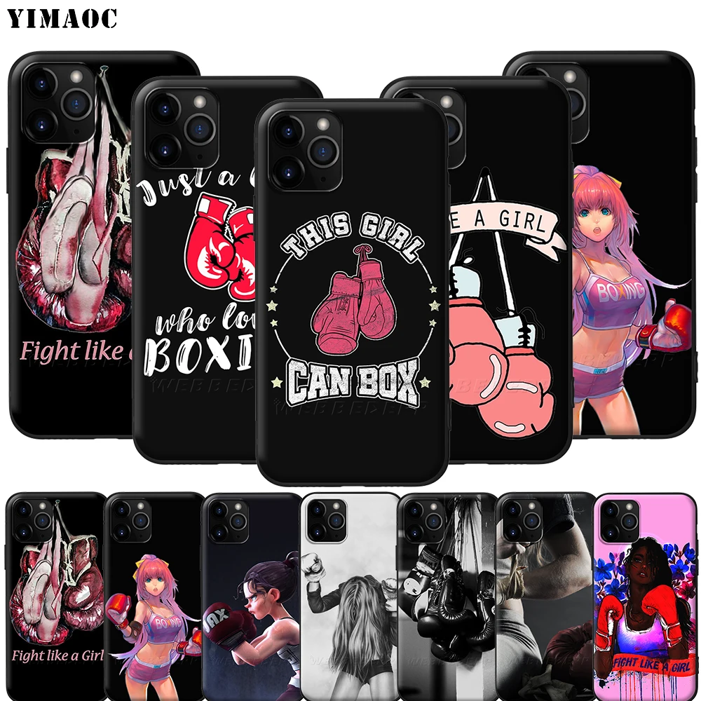 Боксерские перчатки YIMAOC для девочек силиконовый мягкий чехол iPhone 12 Mini 11 Pro XS Max XR X 8