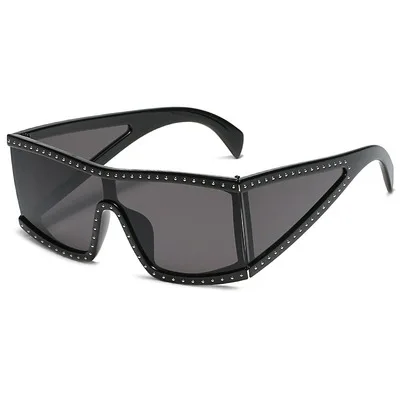 

Trend Thread Sunglasses For Lover Big Frame Sunglasses Personality Conjoined Fashion Tide Leisure Cool European And American