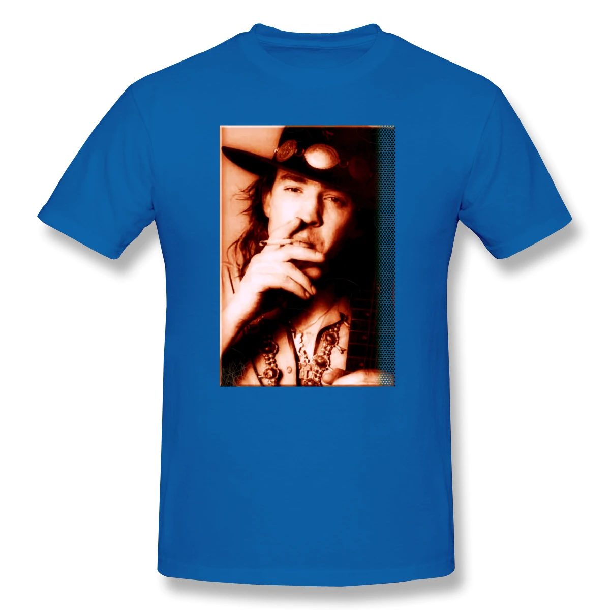 

Stevie Ray And Vaughan Smoke Stevie Ray And Vaughan Humor Graphic Men's Basic Short Sleeve T-Shirt R227 Tees Tops European Size