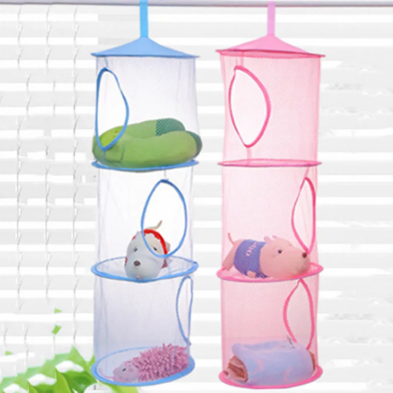 

3 Shelf Hanging Storage Net Organizer Bag Bedroom Door Wall Closet Organizers Large Pocket Storage Bags For Clothes Underwear