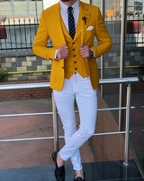 anniebritney yellow men suits for wedding 2021 set custom made slim fit blazer with pants groom suits tuxedo jacket mens suits