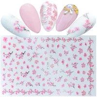 1 sheet beautiful sakura cherry blossoms flower butterfly designs adhesive nail art stickers decorations diy tips