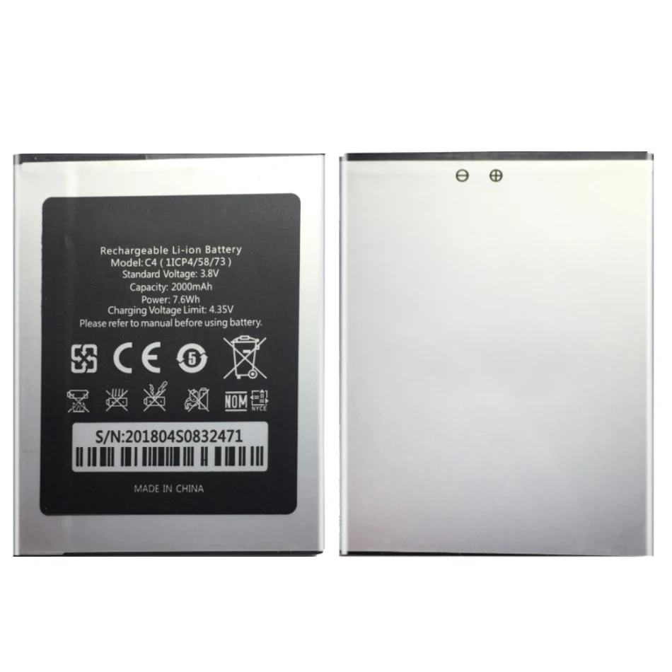 

Replacement Battery For Oukitel C4 2000mAh with Track Code