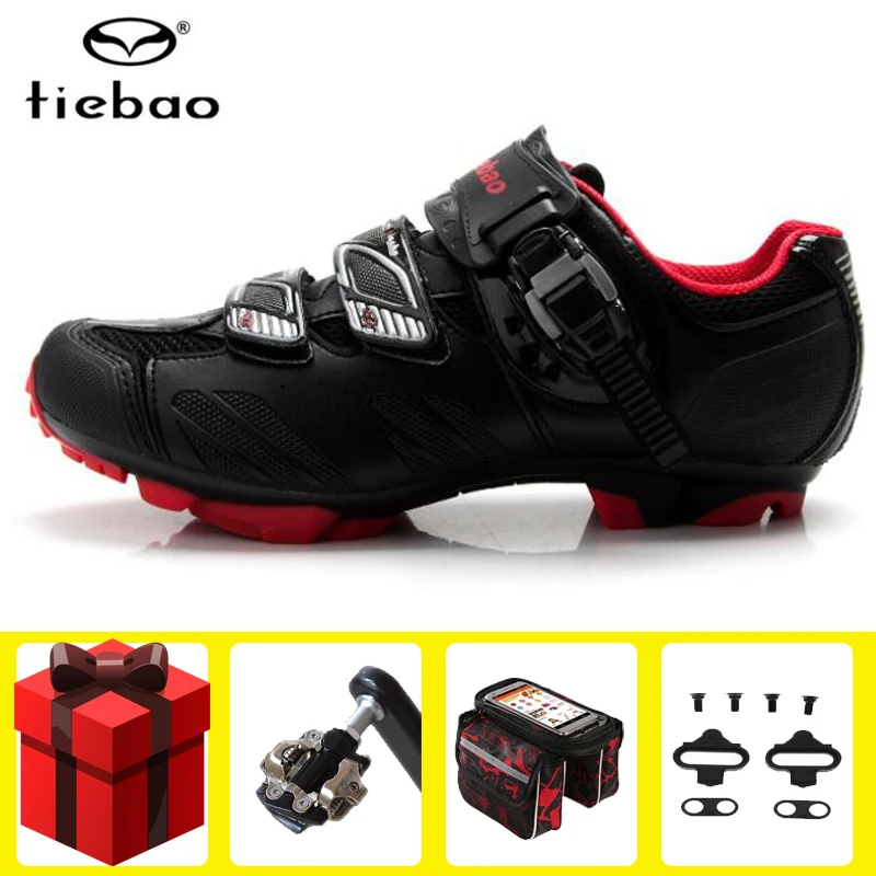 

Tiebao Cycling Shoes Sapatilha Ciclismo MTB add SPD pedal set 2019 Bike Riding Self-Locking Bicycle Racing Shoes superstar shoes