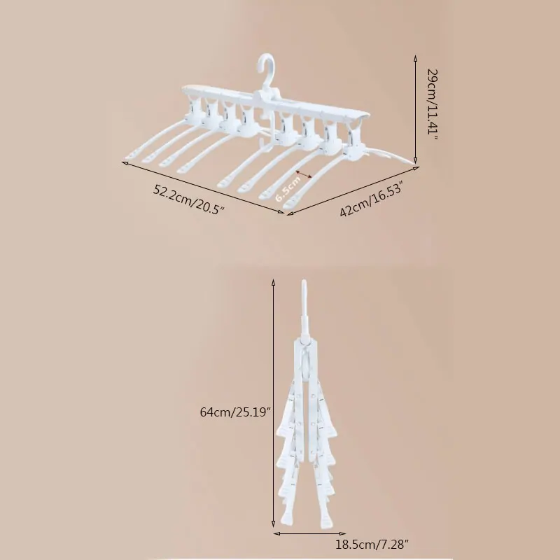 

Multi-Function PP Environmental Protection Hanger Storage Folding Hangers Balcony Hangers Douyin Clothes Support