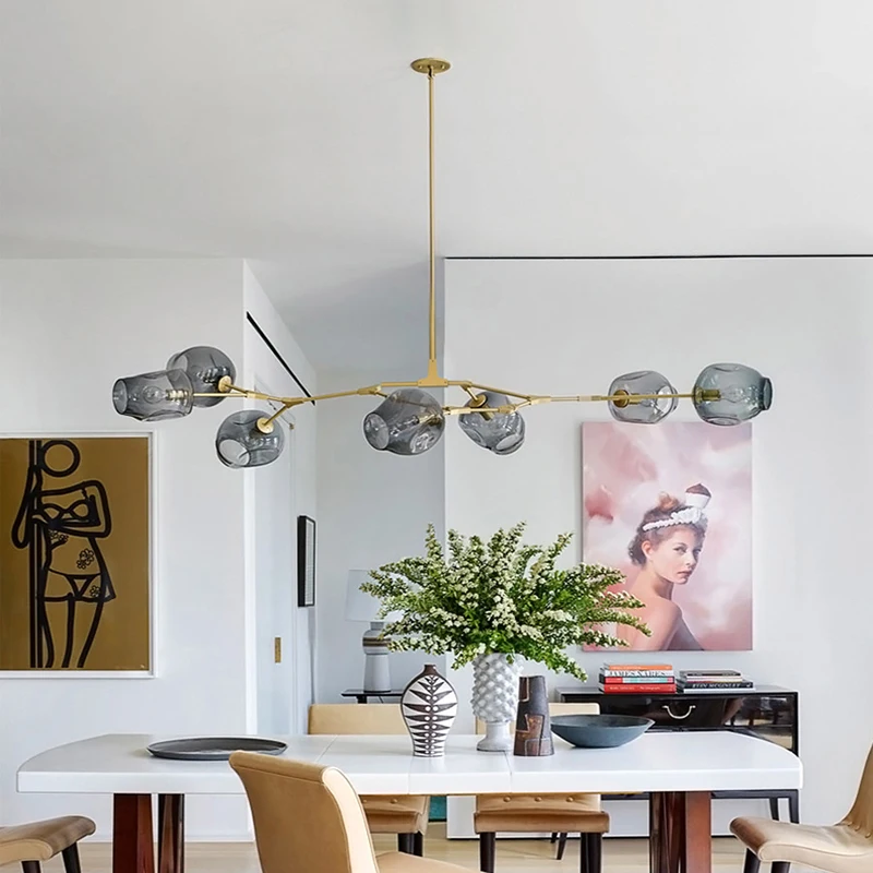 Современный стеклянный подвесной светильник в скандинавском стиле