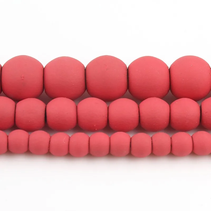 Круглые бусины из гематита натуральный матовый розово красный гематит 4/6/8 мм для