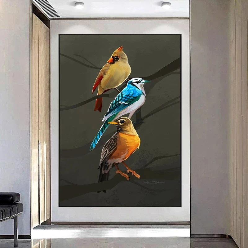 

Modern Watercolor Birds Animal Canvas Printed Posters and Prints Cuadros Wall Art Picture for Living Room Home Decoration