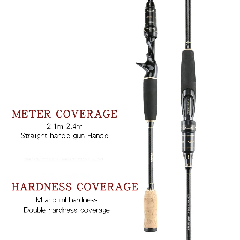 

Portable Carp Fishing Rod 2.1m M/ML Power Carbon Fiber Ultralight Hard Casting Rod Telescopic Sea Fishing Pole Fly Spinning Rod