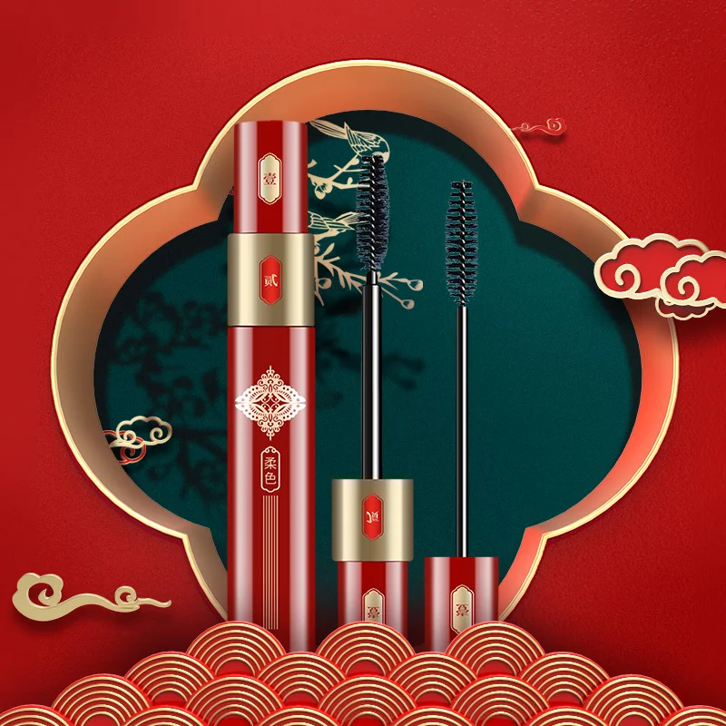 

Double-Ended Mascara Brush Mascara Lengthening Black Lash Eyelash Extension Eye Lashes Brush Beauty Makeup Long-wearing Gold Col