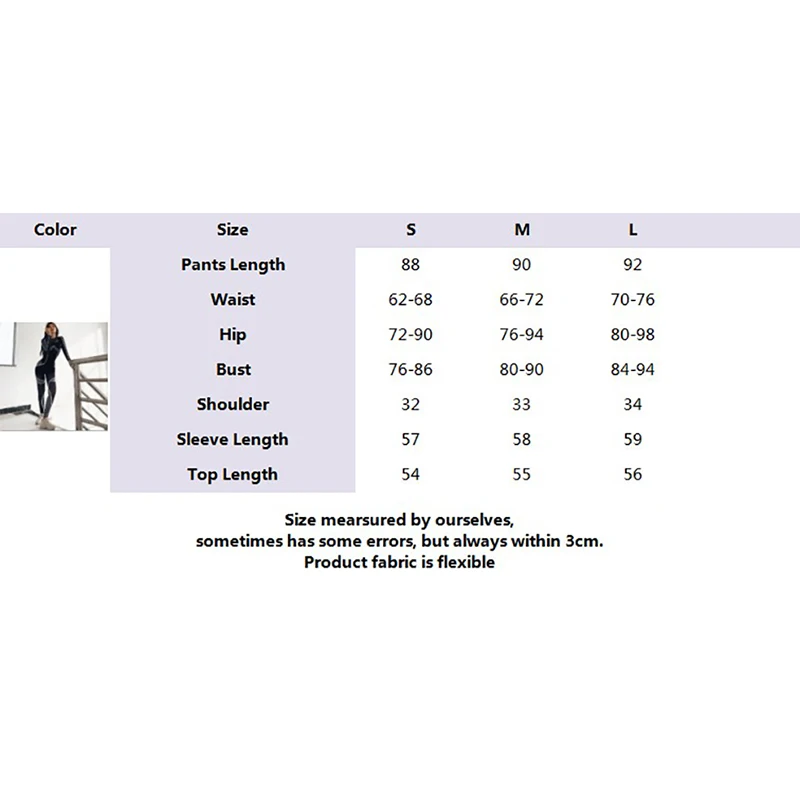 

Sports Jumpsuits Fitness Suit Solid Leggings High Waist Long Sleeve Rompers Black Gym Sweatpants Workout Suit Autumn Winter