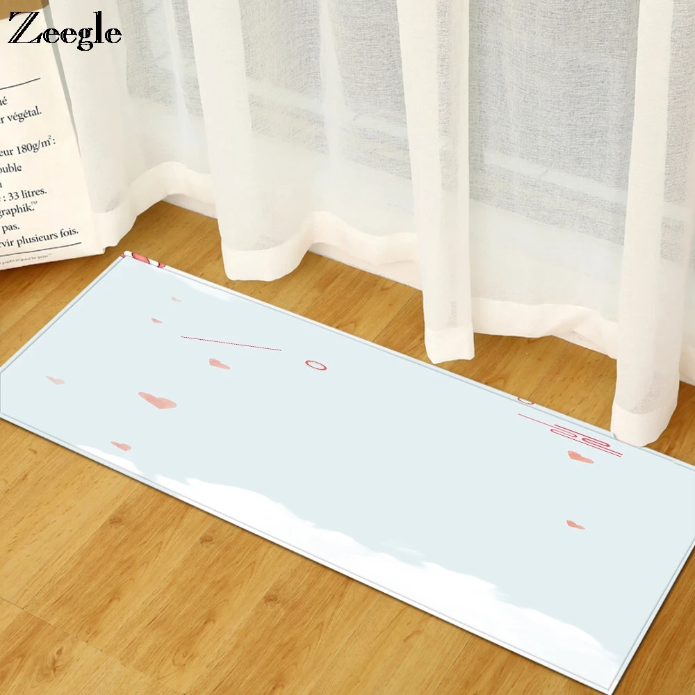 Длинный прямоугольный ковер фланелевый напольный для спальни прихожей