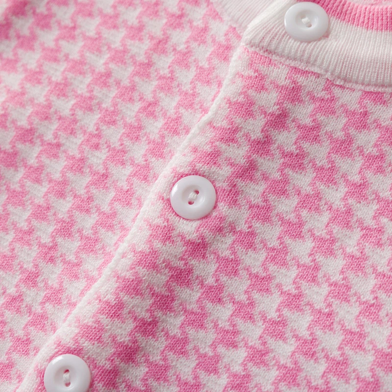 

Smgslib Baby girl clothes new female baby sweater set children's plaid printing knit suit sweater girls sweater skirt two-piece