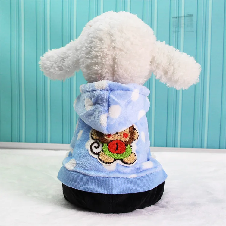 Новый стиль для осени и зимы одежда собак с четырьмя ногами фланелевая розовая