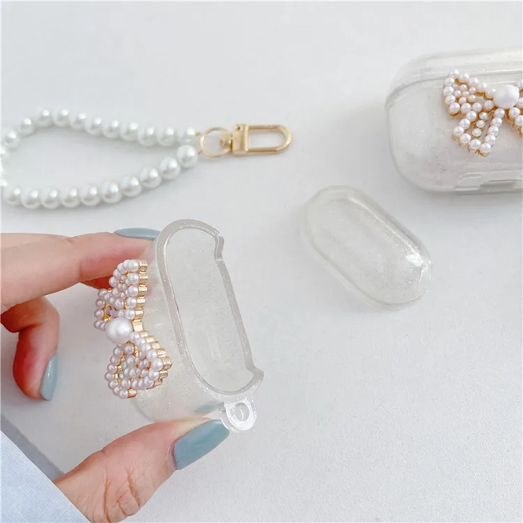 

Pearl Bowknot Airpods Protective Cover, Suitable for 1/2/3 Bluetooth Headset Shell