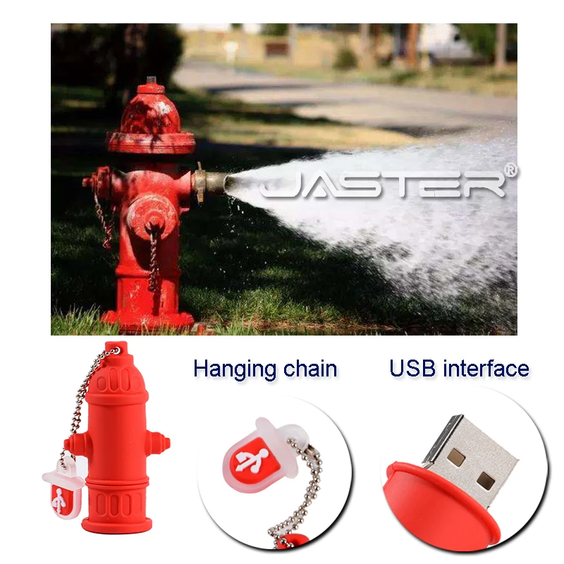 JASTER флеш-диск usb 2,0, мультяшный пожарный гидрант, ручка-накопитель, 4 ГБ, 8 ГБ, 16 ГБ, 32 ГБ, 64 ГБ, милая карта памяти, креативный подарок, usb-флешка