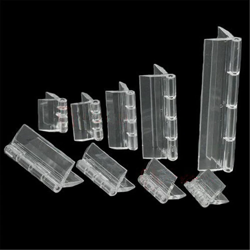 

10PCS Durable Clear Acrylic Folding Hinges Transparent Plexiglass Hinge 5 Sizes