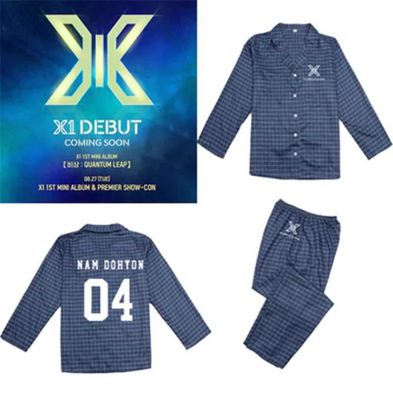 Kpop X1 рубашка Пижама из двух частей для мужчин и женщин студентов пара костюмов