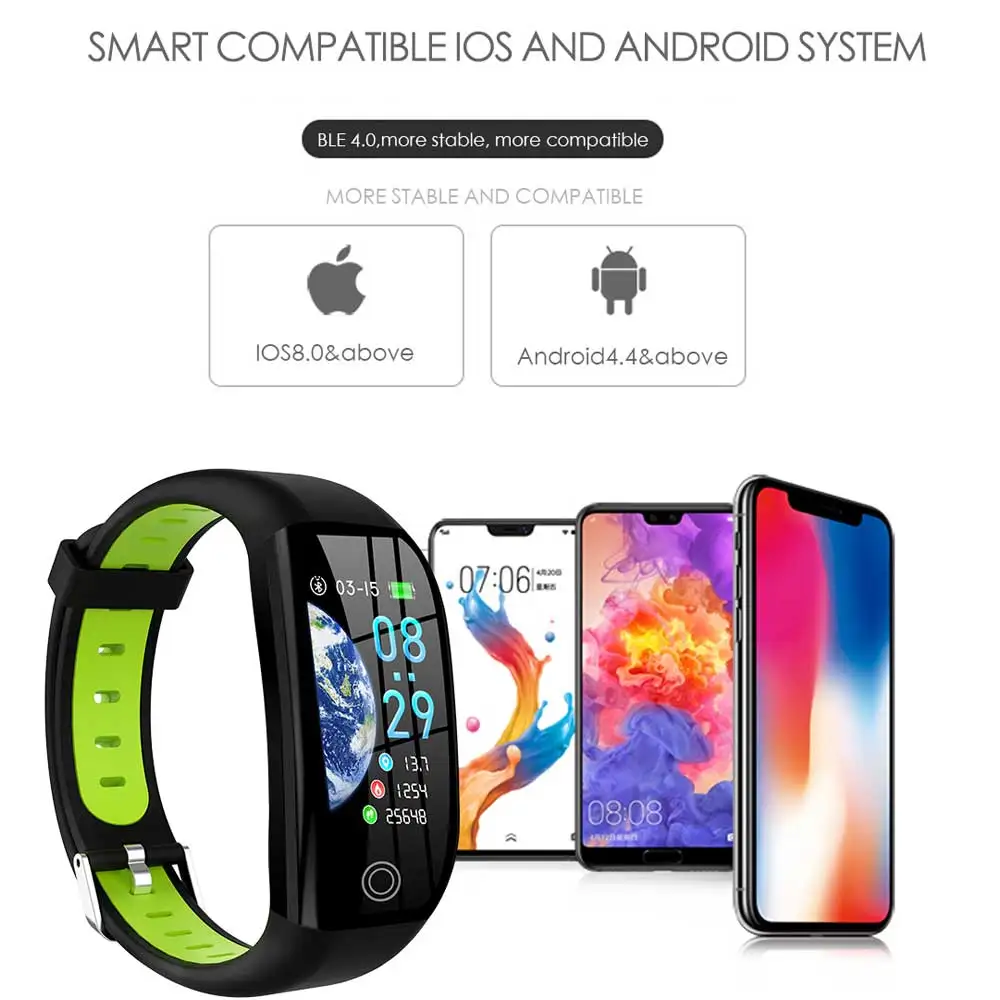 

F21 Smart Bracelet GPS Distance Fitness Activity Tracker IP68 Waterproof Blood Pressure Watch Sleep Monitor Band Wristband
