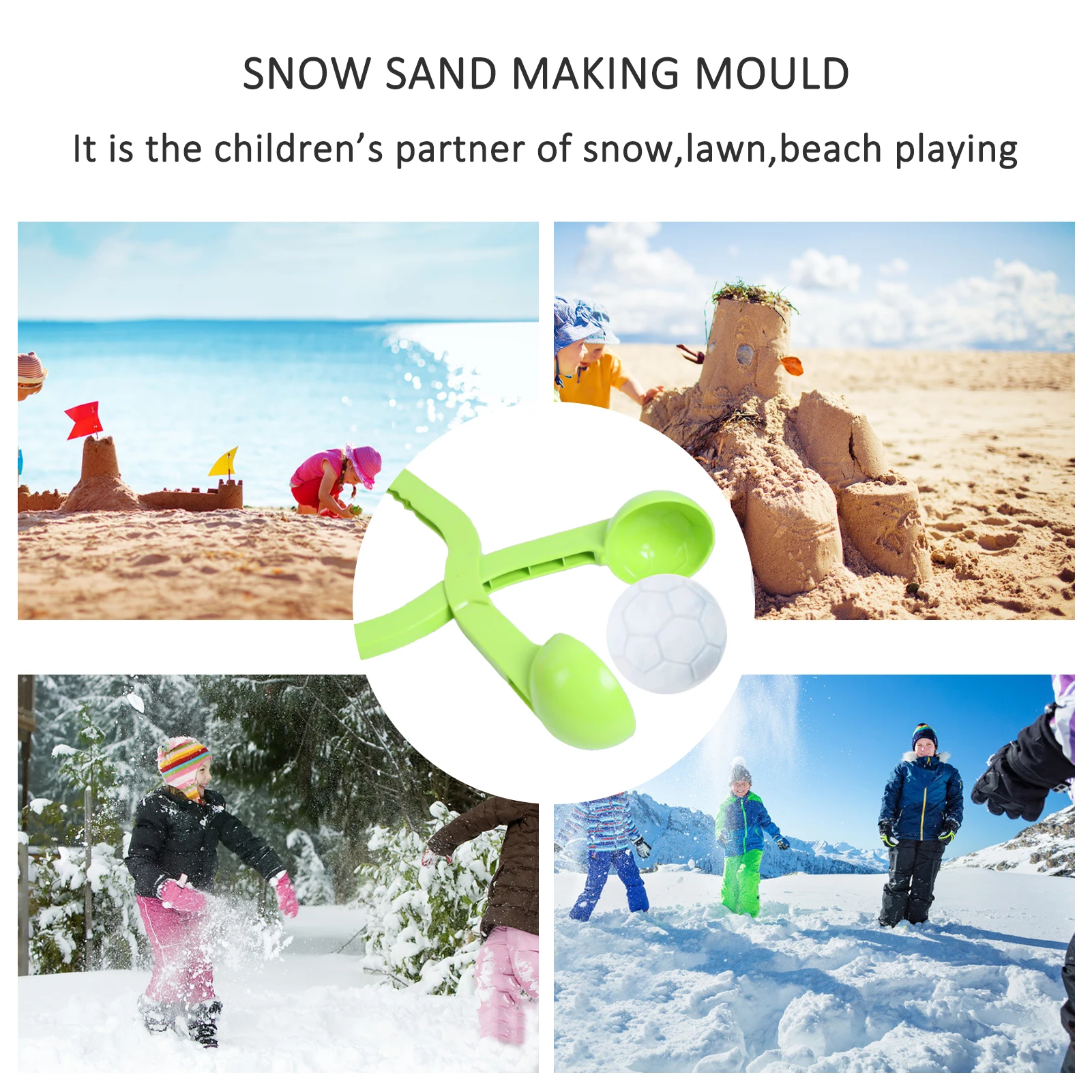 

Winter Outdoor Snowball Maker Clamp Sand Ball Clip Mold Tool Kids Sports Toy
