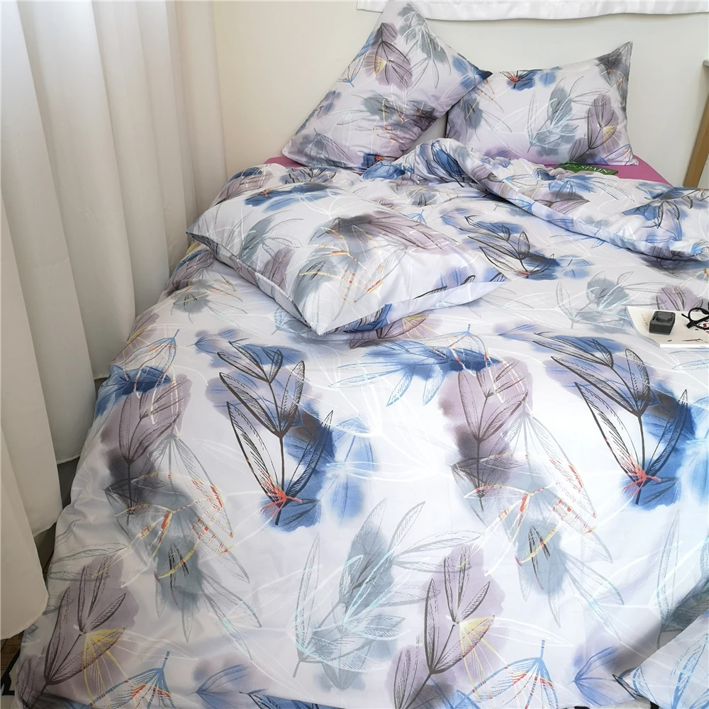 Настраиваемый Синий Домашний текстиль 3 шт 2 пододеяльник набор постельных