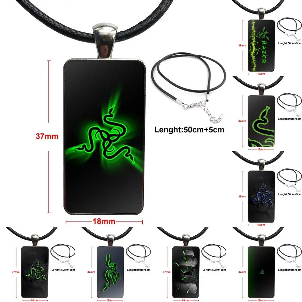 Для детей Razer змея ювелирные изделия со стальным покрытием стекло колье с