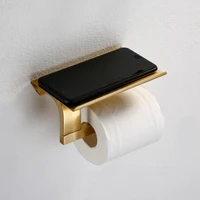 toilet paper holder wall mount tissue roll hanger 304 stainless steel phone platform bathroom hardware wf1016