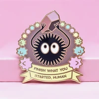 cute funny susuwatari soot sprite pastel hard enamel pin cartoon anime movie fan art badge accessories spirited aways brooch