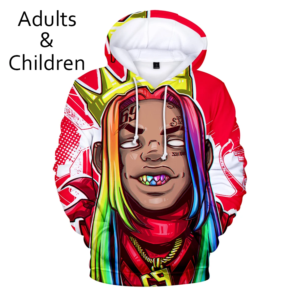 Толстовка Мужская/женская с капюшоном удобный свитшот 3D рисунком 6IX9INE на осень