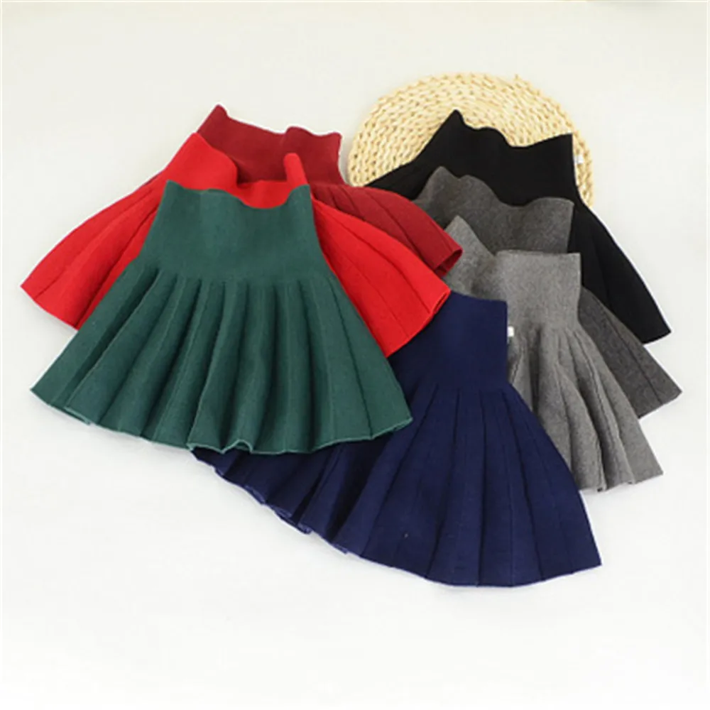 Детская трикотажная юбка пачка трапециевидная красная в Корейском стиле на