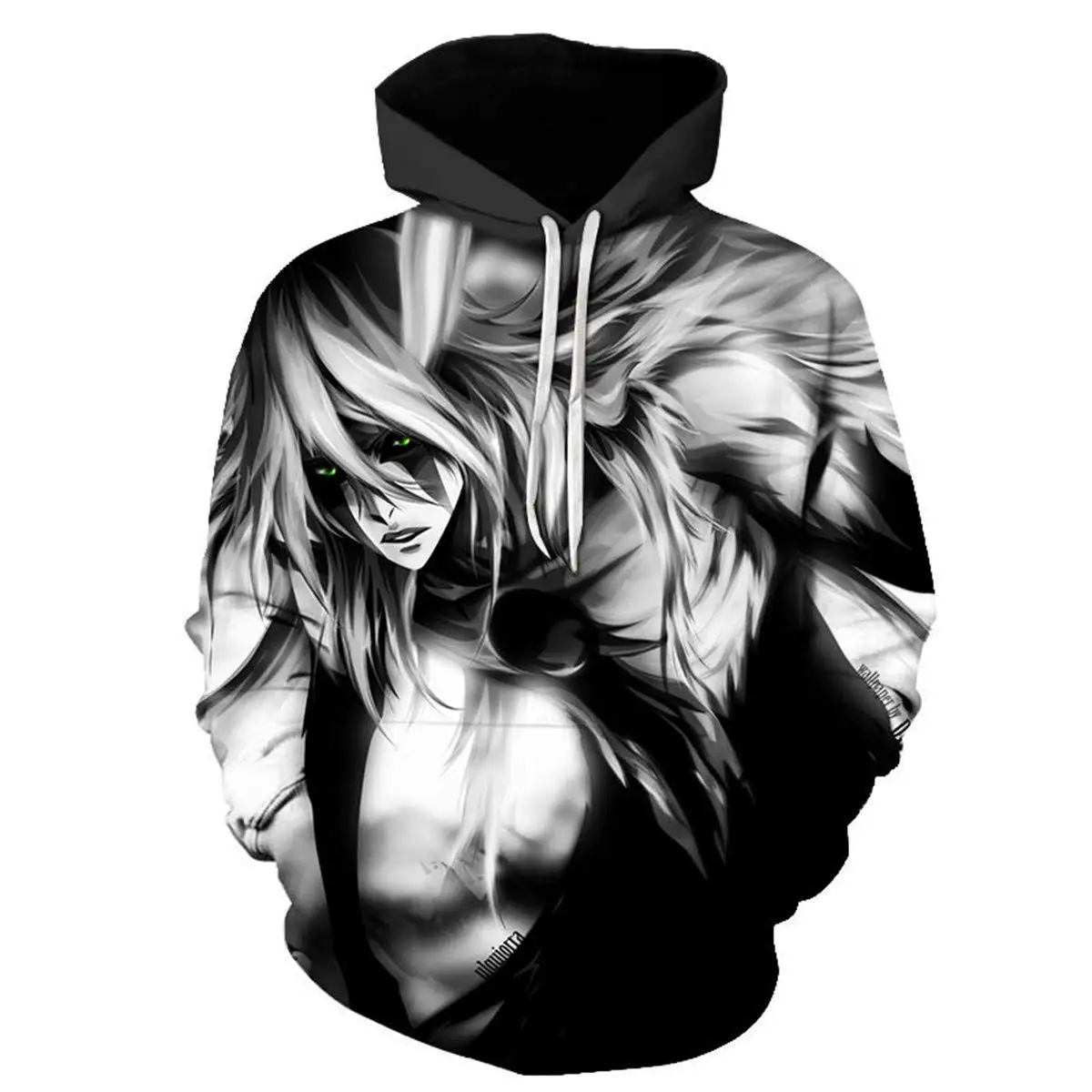 Мужской пуловер с 3D принтом anime_отбеливатель толстовка капюшоном и передним