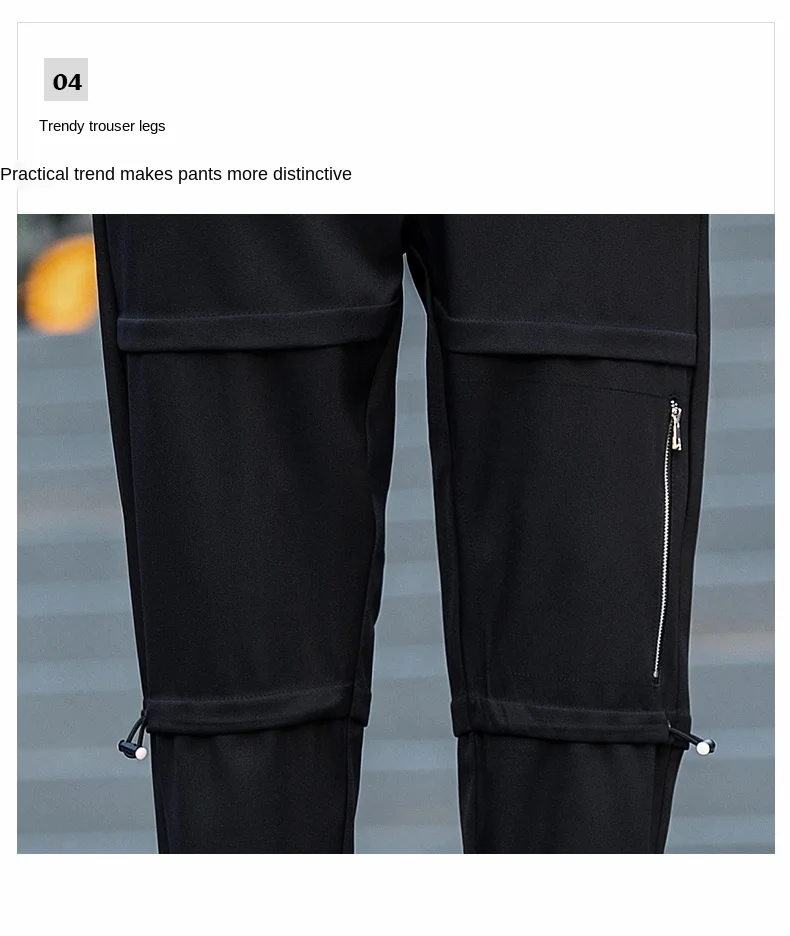 

Harem overalls men's black pants hip hop style casual jogging Street clothing