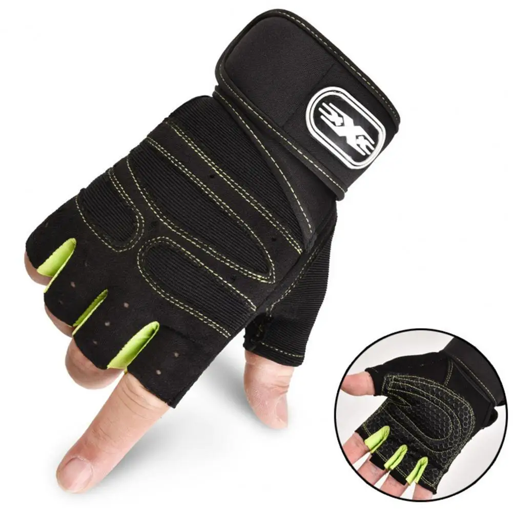 

1 Pair Sporty Adjustable Skin-friendly Riding Gloves Half Finger Non-Slip Outdoor Gloves for Skiing Training Gloves