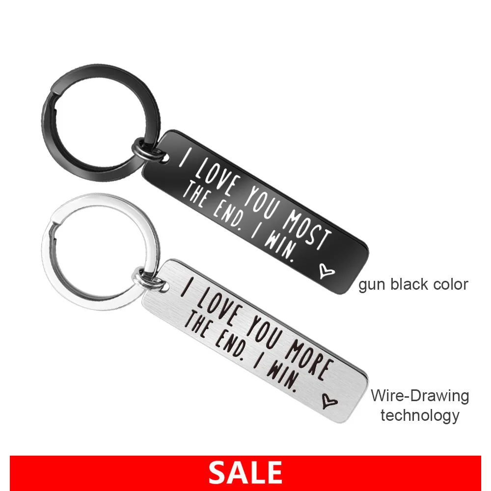 Брелок для ключей из нержавеющей стали, подарок на день Святого Валентина, брелок с надписью «I Love You More The End»