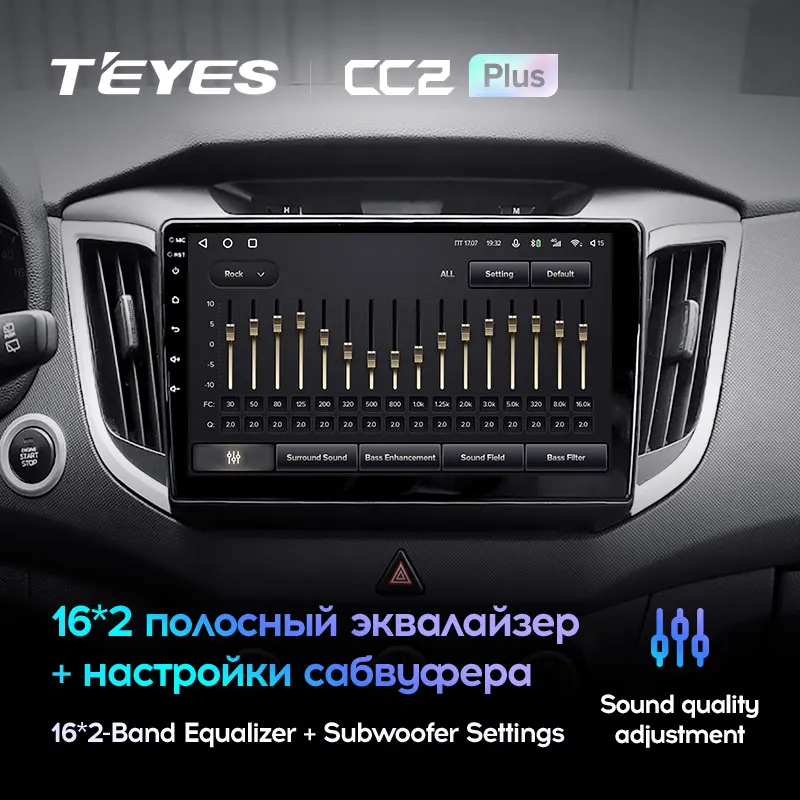 TEYES Тиайс CC2L и CC2 Plus Штатная магнитола For Хендай Крета GS Hyundai Creta IX25 2015 - 2019 Android до