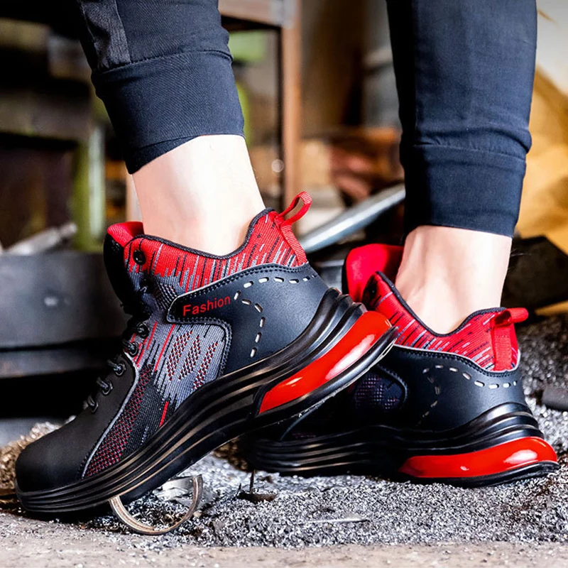 

Breathable Work Shoes Safety Boots Indestructible Work Shoes Men Anti-Piercing Shoes For Men Puncture-Proof Work Boots 2021